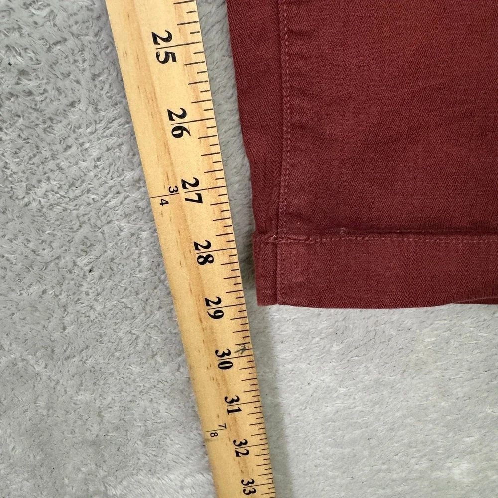 Banana Republic Aiden Fit Chinos Mens 34x30 Burgundy Red Linen Cotton Blend Slim
